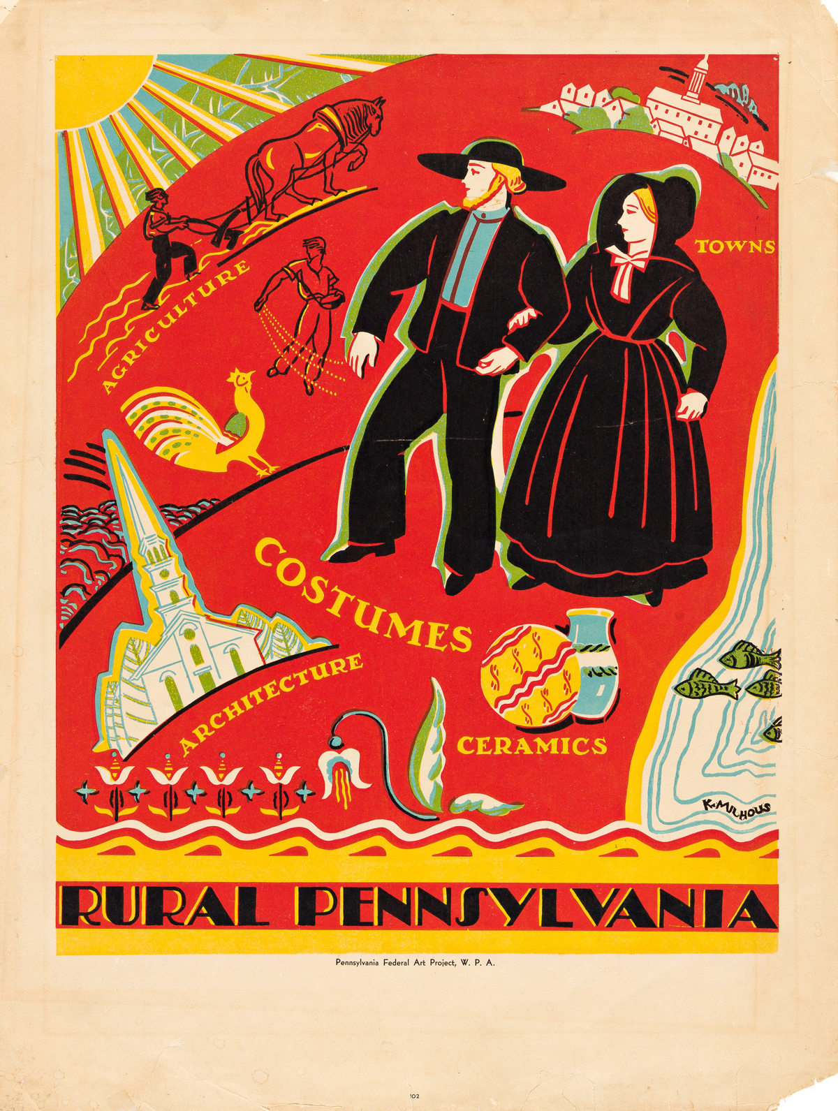 KATHERINE MILHOUS (1894-1977) Pennsylvania. Two posters.